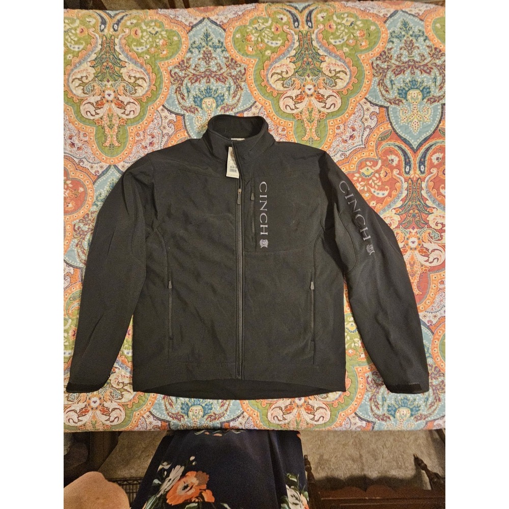 Cinch Jackets Mens XLarge Softshell Jacket Black Full Zip Western Riding